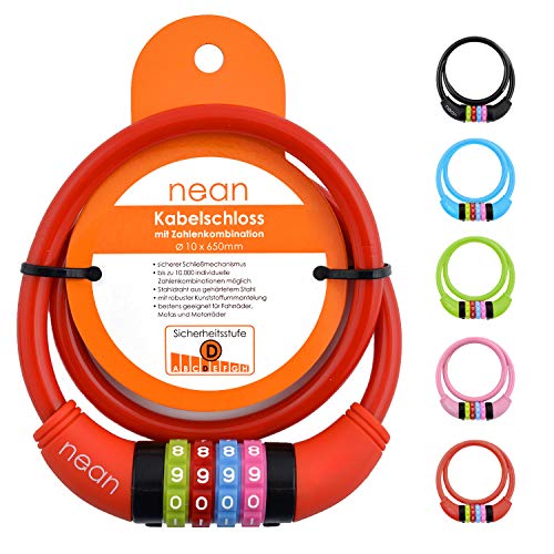 Cadeado para Bicicletas NEAN 10x65 cm Vermelho nean - Fechaduras e chaves - cadeado, bicicletas, 10x65 cm, vermelho