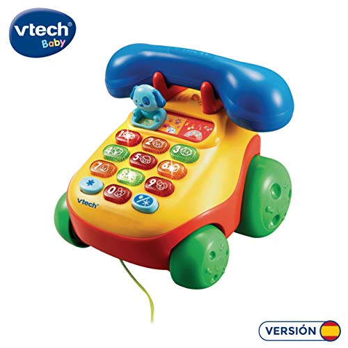 Telefone Mágico VTECH Super Telephone Rodophone (Idade Mínima Recomendada: 3 anos) VTech - Brinquedos de empurrar e puxar - rodas, cordão, números, animais, música