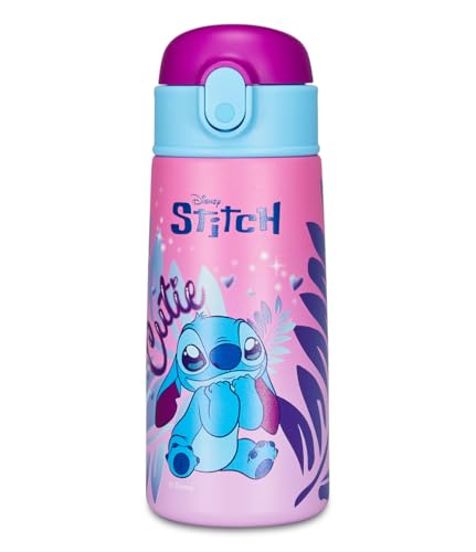 Garrafa Térmica LILLO & STITCH (460 ml - Inox) Seven S.p.a - Utensílios de mesa - 460 ml, inox, refeição, trabalho