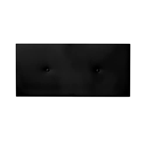 Cabeceira para Cama DUÉRMETE ONLINE Premium Acolchoado Milan Madeira e Poli-Piel Preto (80x200cm) Duérmete Online - Cabeceiras e peseiras - polipiel, madeira de pinho, espuma, fibras