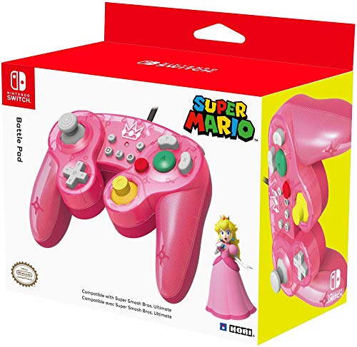 Comando Hori Battle Pad (Peach) Gamepad Nintendo Switch Rosa Hori - Controlos de jogo - gamepad, nintendo switch, peach, rosa
