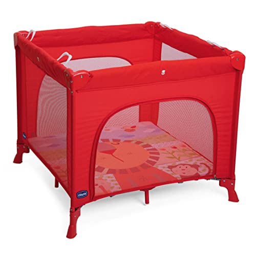 Parque para Bebé CHICCO Open Box Lion Red Chicco - Parques infantis - fecho plegável, transportável, 15 kg, tapete acolchoado