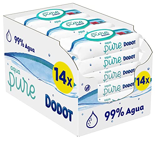 Toalhitas DODOT Aqua Pure (14 Unidades - 1.2x1.5cm) Procter & Gamble - Muda fraldas - aqua pure, 14 unidades, 1.2x1.5 cm