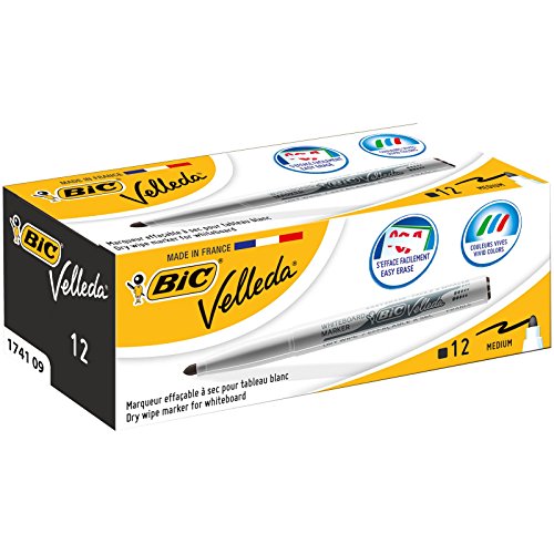 Marcadores BIC Velleda Pontas Redondas Preto BIC - Marcadores e marcadores de texto - marcadores, bic velleda, pontas redondas, preto