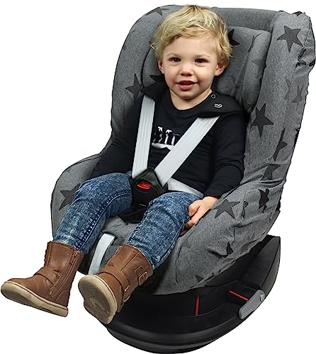 Forra para Cadeira Auto DOOKY Grey Stars (Grupo 1) Dooky - Móveis para bebês e crianças pequenas - universal, idade 1+, 9-18 kg, cinto 3 pontos