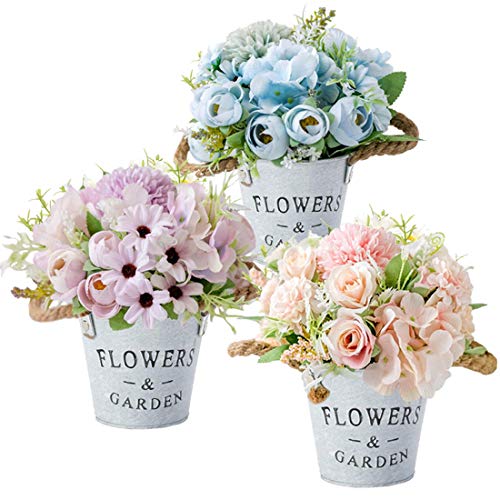 Flores Artificiais HOTLIKE 3Pcs Conjunto de Flores em Vaso HOTLIKE - Casa e jardim - artificiais, conjunto, vaso