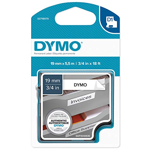 Etiquetadora DYMO D1 Standard Cassette 1805515 DYMO - Fitas de etiquetas e recargas - etiquetas adesivas permanentes, compatível LabelManager, compatível LabelPoint, compatível LabelWriter DUO