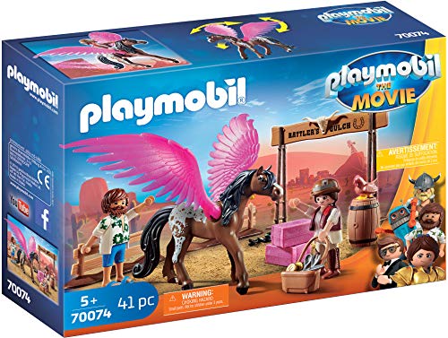 Playmobil Adventhalender 70074 MARLA & DEL & Pferd mit Flügeln (Jogos de Sociedade) PLAYMOBIL - Conjuntos de brinquedos - adventcalender, marla, del, cavalo alado, cerca, serpente