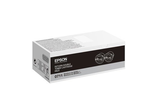 Pack 2 Toners EPSON C13T07114010 Preto (C13T07114010) Epson - Cartuchos de toner e jato de tinta - epson, laser, 2500 páginas, preto