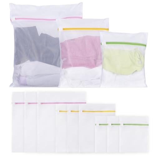 Sacos Laváveis 9 Unidades P/ Máquina de Lavar Roupa Carehabi - Sacos e molduras para lavar roupa - algodão, resistência ao desgaste, mala respirável, 9 unidades