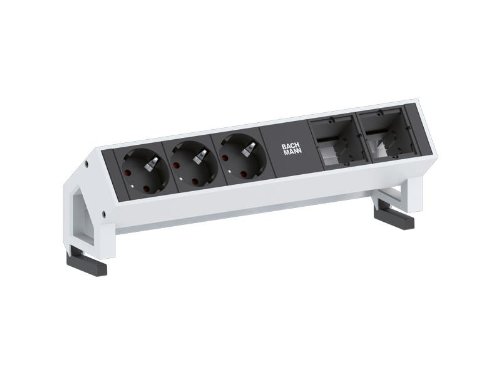 Extensão Elétrica BACHMANN Desk 2 3 tomadas Preto e Branco Bachmann - Fios e cabos elétricos - 2 tomadas, 2 metros, preto e branco