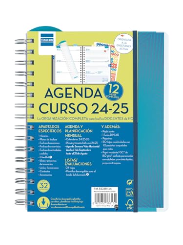 Agenda Escolar FINOCAM Magistral 2024-2025 Azul Cabero Group 1916, S.A. - Calendários, organizadores e planejadores - agenda escolar, finocam magistral, azul, 2024-2025