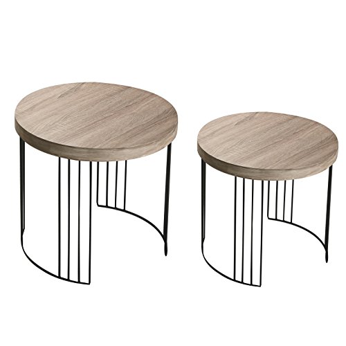 Mesa de Centro VERSA Kansas Castanho (55 x 55 x 55 cm) VERSA - Mesas Laterais - castanho, 55x55x55 cm