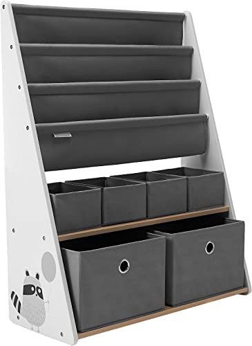 Armário Infantil Kinderkraft Raccoon | Branco 4Kraft - Organizadores de mesa - 4 prateleiras, 6 gavetas, design moderno