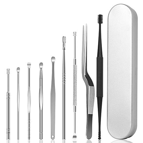 Kit de Limpeza de Ouvidos com 9 Peças (Idade Mínima Recomendada: 3 anos) BLS - Móveis para bebês e crianças pequenas - 9 peças, ouvido, limpeza, espiral, ceraúmeno