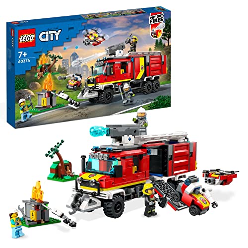 LEGO City - Unidade de Controle de Incêndio (Idade Mínima: 5) LEGO - Brinquedos - incêndio, mangueira, drone, guincho
