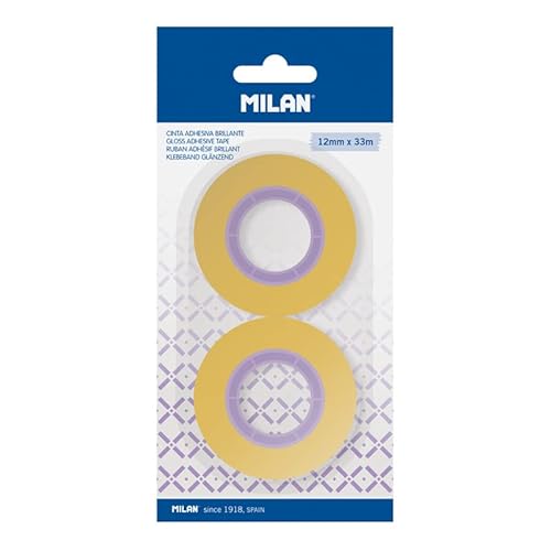 Fita Adesiva MILAN Transparente Amarelo (12mm x 33m) FACTIS, S.A. - Fitas adesivas de escritório - transparente, amarelo, 12mm, 33m