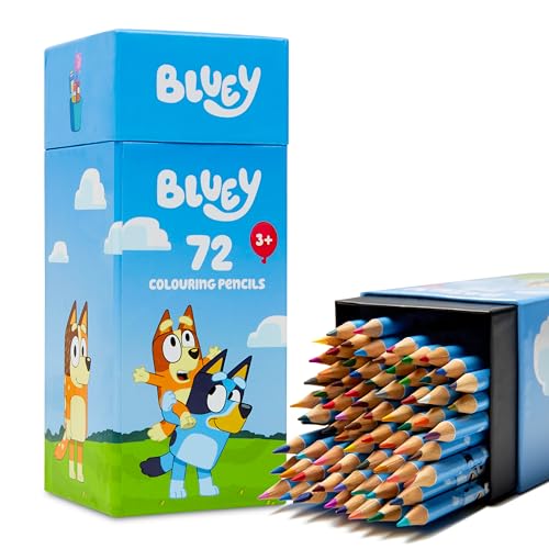 Lápis de Cor BLUEY (Idade Mínima Recomendada: 3 anos) Red Robin Design - Lápis de madeira - 72 lápis, arco-íris, caixa com design, canetas coloridas