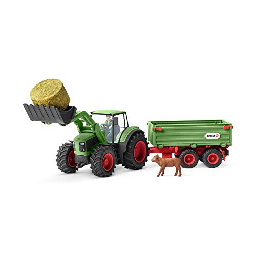 Trator com Reboque SCHLEICH (Idade Mínima Recomendada: 3 anos) Schleich - Brinquedos - trator, reboque, pega, feno, cavalos