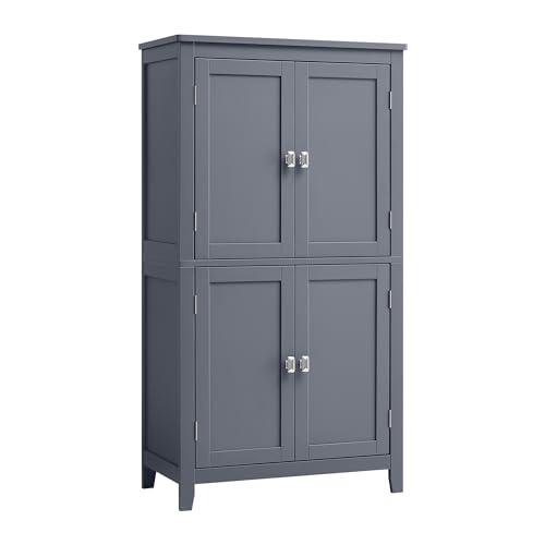 Armário de Casa de Banho VASAGLE BBC552G01 | Cinzento VASAGLE - Conjuntos de móveis - 2 portas, 3 prateleiras, MDF, cinzento