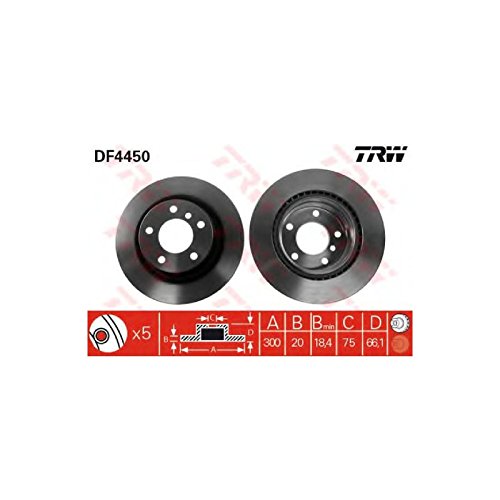 Trw Automotivo Aftemarket Df4450 Freios TRW - Peças de automóveis - 2 discos, 80 mm, 200 mm, 215,5 mm, 108 mm, 7,9 mm
