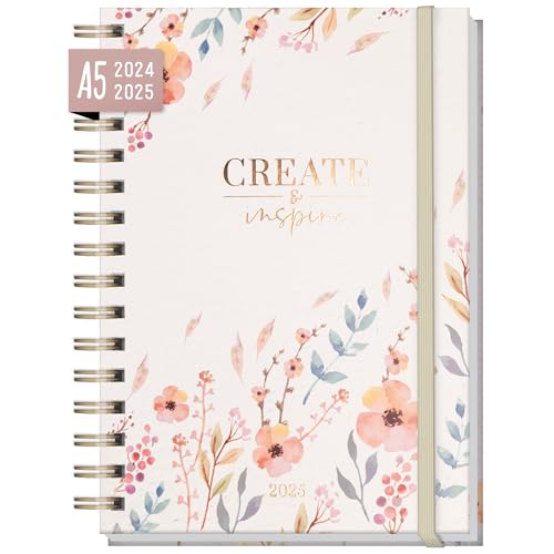 Calendário Semanal 2023-2025 Sweet Flowers A5 Häfft-Verlag - Calendários, organizadores e planejadores - calendário semanal, 2023-2025, sweet flowers a5, vista previa rápida, resumo mensal, anotação de compromissos