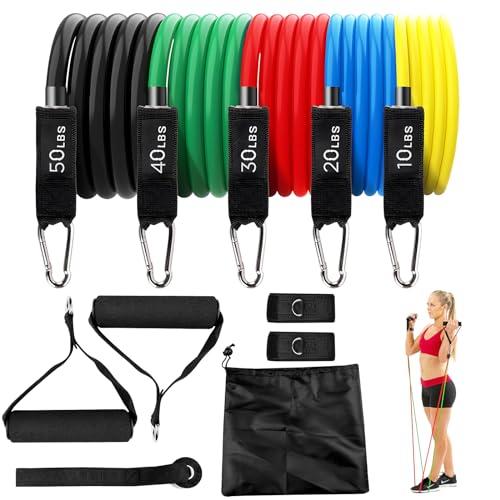 Conjunto de 5 Elásticos Musculação 150 Lbs LEITORIAS Lectorias - Bandas de exercício - 5 elásticos, musculação, 150 lbs, poliéster, vinil