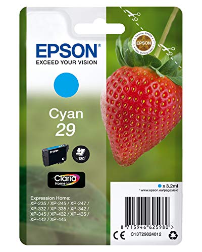Tinteiro EPSON T2982 Azul (C13T29824022) Epson - Cartuchos de toner e jato de tinta - epson, ciano, 180 páginas, 3,2 ml