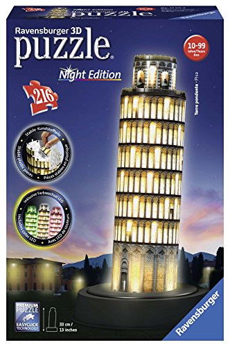 Torre Eiffel Night Edition de Madeira RUNDAKES Ravensburger - Quebra-cabeças de encaixar - madeira, iluminação, 216 peças, 33 cm