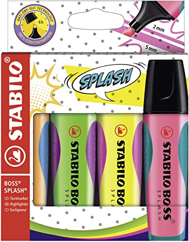 Marcadores STABILO Boss Original 4 Unidades Stabilo - Marcadores e marcadores de texto - fluorescentes, tinta à base de água, ponta biselada