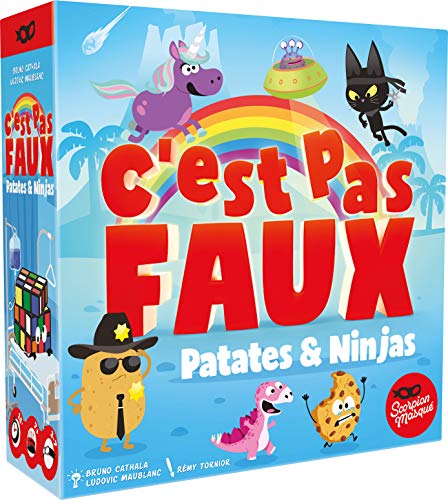Jogo Coletivo ASMODEE C'est Pas Faux - Patates et Ninjas (Idade Mínima Recomendada: 6 anos) Scorpion Masqué - Jogos de tabuleiro - jogo coletivo, ilustrações, desafiantes, 6 anos