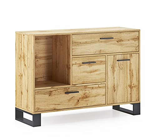 Aparador INNOVATION HOME FURNISH BUFFET-003IN (Carvalho - Aglomerado e Carvalho - 86x120x40cm) skraut home - Buffets e aparadores - carvalho, aglomerado, 86x120x40cm