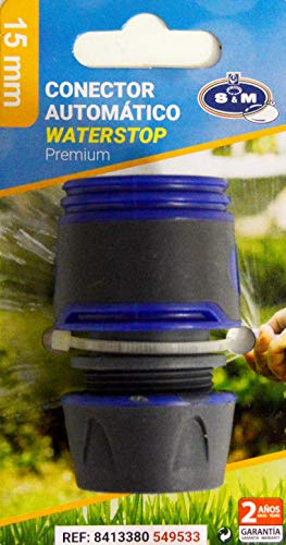 Conectores de mangueira de água stop premium 15 mm (Ferramentas) S&M - Acessórios e válvulas para mangueira de jardim - conectores, mangueira, água, stop, premium, 15mm