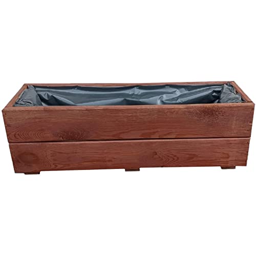 Vaso para Plantas KENA Madeira (Castanho - 60 x 60 x 45 cm) KML - Móveis de exterior - madeira, castanho, 60x60x45cm