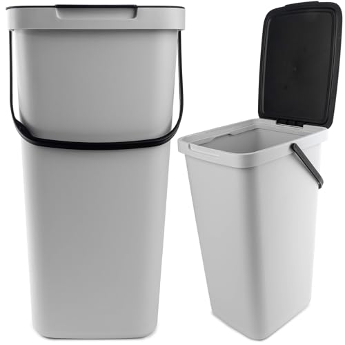 Caixote do Lixo com Tampo e Asa KADAX | Cinzento - 25L KADAX - Lixeiras e cestos de lixo - 25l, tampo, asa, cinzento