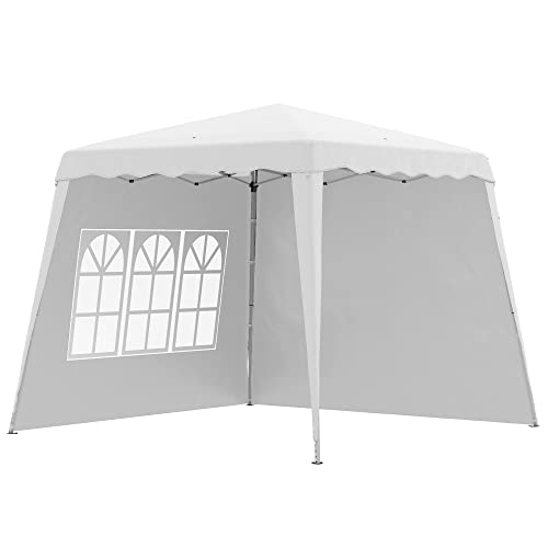 Tenda Dobrável Outsunny | 2.4 x 2.4 m - Branco Outsunny - Móveis de exterior - dobrável, 2.4x2.4m, branco