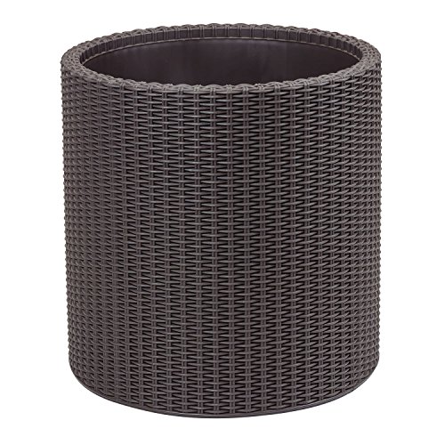 Vaso para Plantas KETER Large Round Planter (Castanho - Polietileno) KETER - Móveis de exterior - castanho, polietileno, redondo