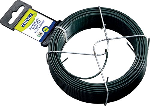 Tenax Fio metálico plastificado verde, comprimento 30 m, diâmetro 2 mm TENAX - Fio utilitário - 30 m, 2 mm, PVC verde, resistente à corrosão