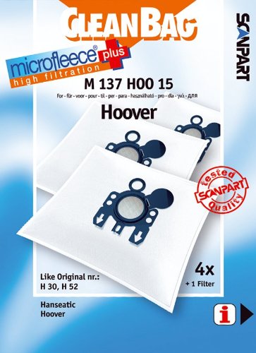 Saco de Aspirador CLEANBAG M 137 HOO 15 (Capacidade: 1,5 L) Cleanbag - Aspiradores de pó e a vapor - 1,5 L, hoover, compatível