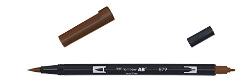 Marcador TOMBOW Dual Brush 879 Castanho (Ponta Dupla) Tombow - Marcadores e marcadores de texto - ponta dupla, 0,8mm a 3,3mm, tinta à base de água, mixáveis