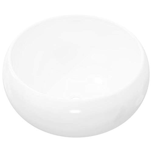 Lavatório Redondo Vida XL Em Cerâmica Branco 40X15 Cm vidaXL - Acessórios de encanamento - cerâmico, branco, 40x15 cm