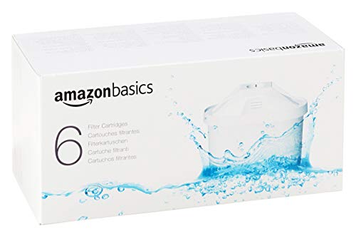 Filtro para Caneca FILTRO PARA CANECA 6UDS AmazonBasics - Cartuchos de filtro de água - plástico, fácil de limpar, lavável