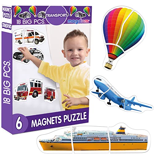 Puzzle MAGDUM Transporte (Idade Mínima: 3) MAGDUM - Quebra-cabeças - puzzle, mágico, transportes, 12 peças, 3 anos