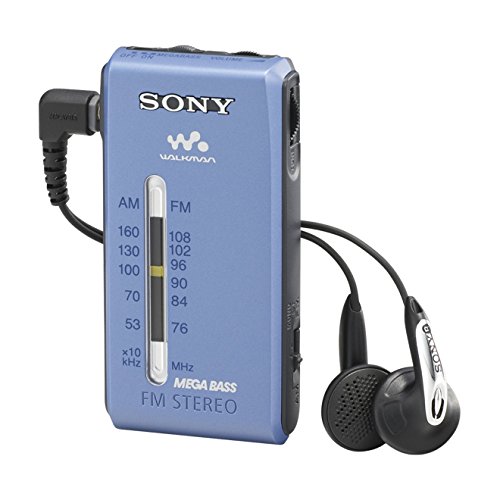 Rádio Portátil Sony SRFS84L.CE9 | Azul, Branco Sony - Áudio - am/fm, compacto, entrada auxiliar, bateria recarregável