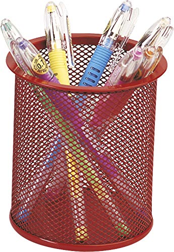 Suporte para canetas Q-Connect 80070 | Vermelho (Ferragens) Q-Connect - Organizadores de mesa - metal, vermelho, 200 g, 105 x 70 x 105 mm