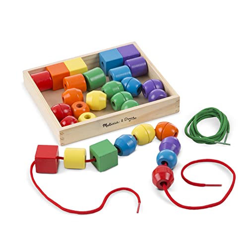 Jogo Didático MELISSA & DOUG Primary Counting Game Melissa & Doug - Brinquedos - 30 peças, madeira colorida, cordões extra-largos, motricidade fina