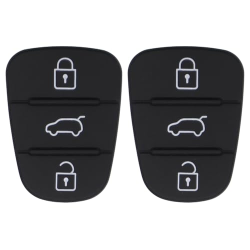 Ydhfdc 2 Unidades de 3 Botões para Chaves de Carros YDHfdc - Alarmes e fechaduras de veículos - 3 botões, preto, silicone