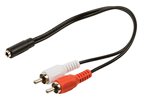 Cabo Adaptador VALUELINE VLAP22255B02 2 x RCA 3.5mm Preto, Vermelho, Branco Valueline - Divisores e comutadores de áudio e vídeo - 2 RCA, 0,2 m, masculino/feminino
