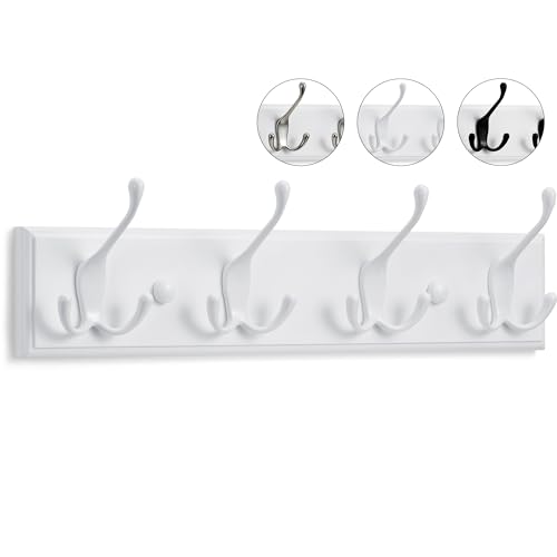 Varão de Parede LARHN 3X3X42cm Branco (Branco) LARHN - Cabides para casacos e chapéus - 3 prateleiras, metal, madeira, elegante