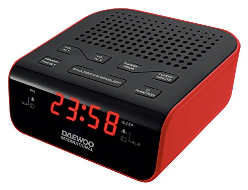Relógio Despertador DAEWOO DCR-46R (Preto - Digital - Função Snooze - Pilhas) Daewoo Electronics - Áudio - snooze, rádio FM, display LED, pilhas